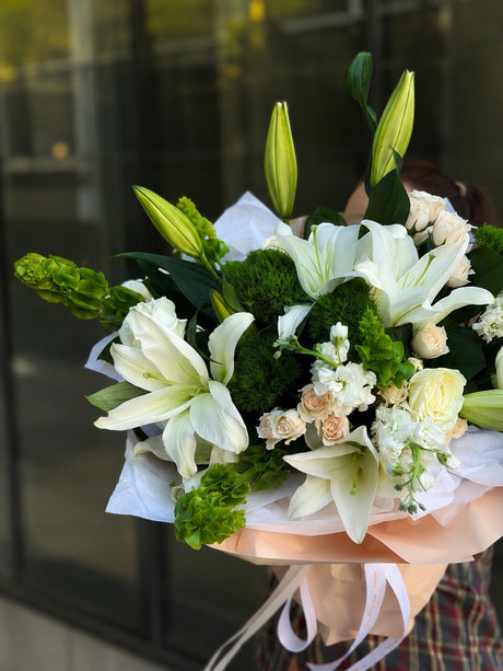 • Madonna • premium white lilies bouquet