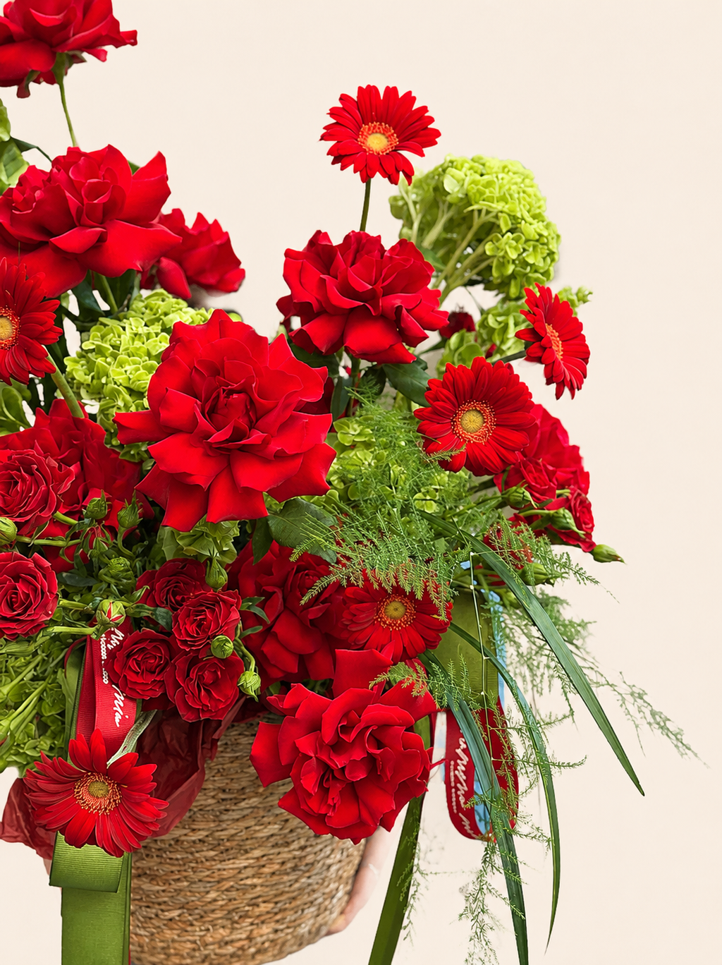 • Ginny •  red flower basket