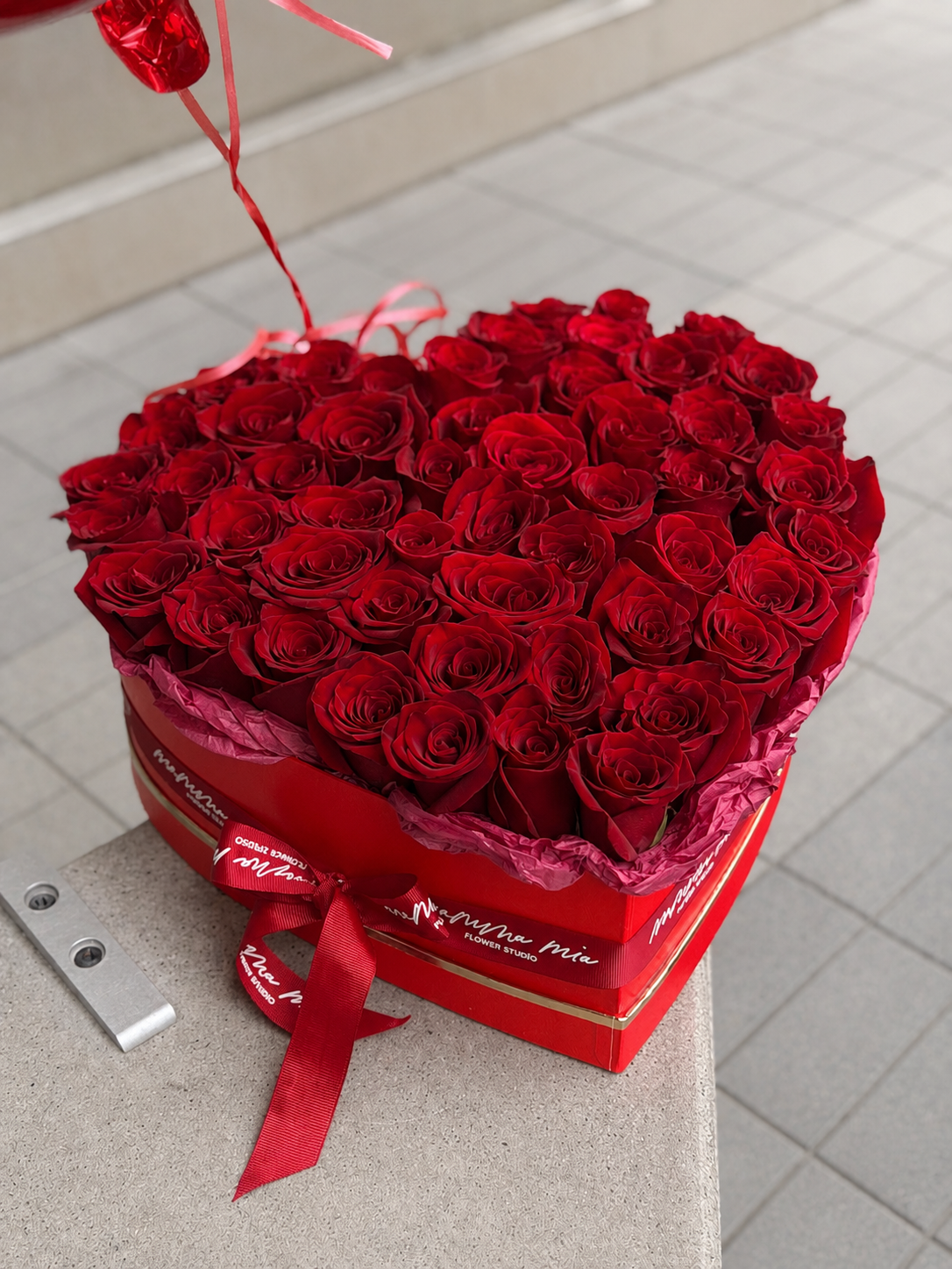 • Emma • 50 red roses flower box