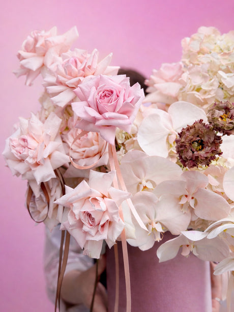 luxury flower box with roses and orchids – Miami Beach flower delivery