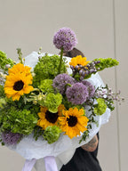 bouquet of sunflowers and greenery in miami