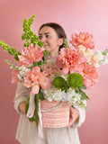 luxury flower box with pink roses delivery in miami