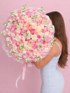 large bouquet of pink and white roses free flower delivery miami
