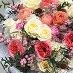 Luxury flower selection  bouquet crafted with premium garden roses, ranunculuses and available for same-day flower delivery in Miami. Designed by Mamma Mia Flower Studio, a local Miami florist known for elegant bouquets and beautiful floral gifts. Order online today for a romantic surprise or special occasion.