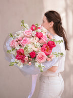 Luxury peonies and roses bouquet for same-day delivery in Miami