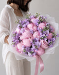 Bouquet of pink and peonies flowers delivery in miami